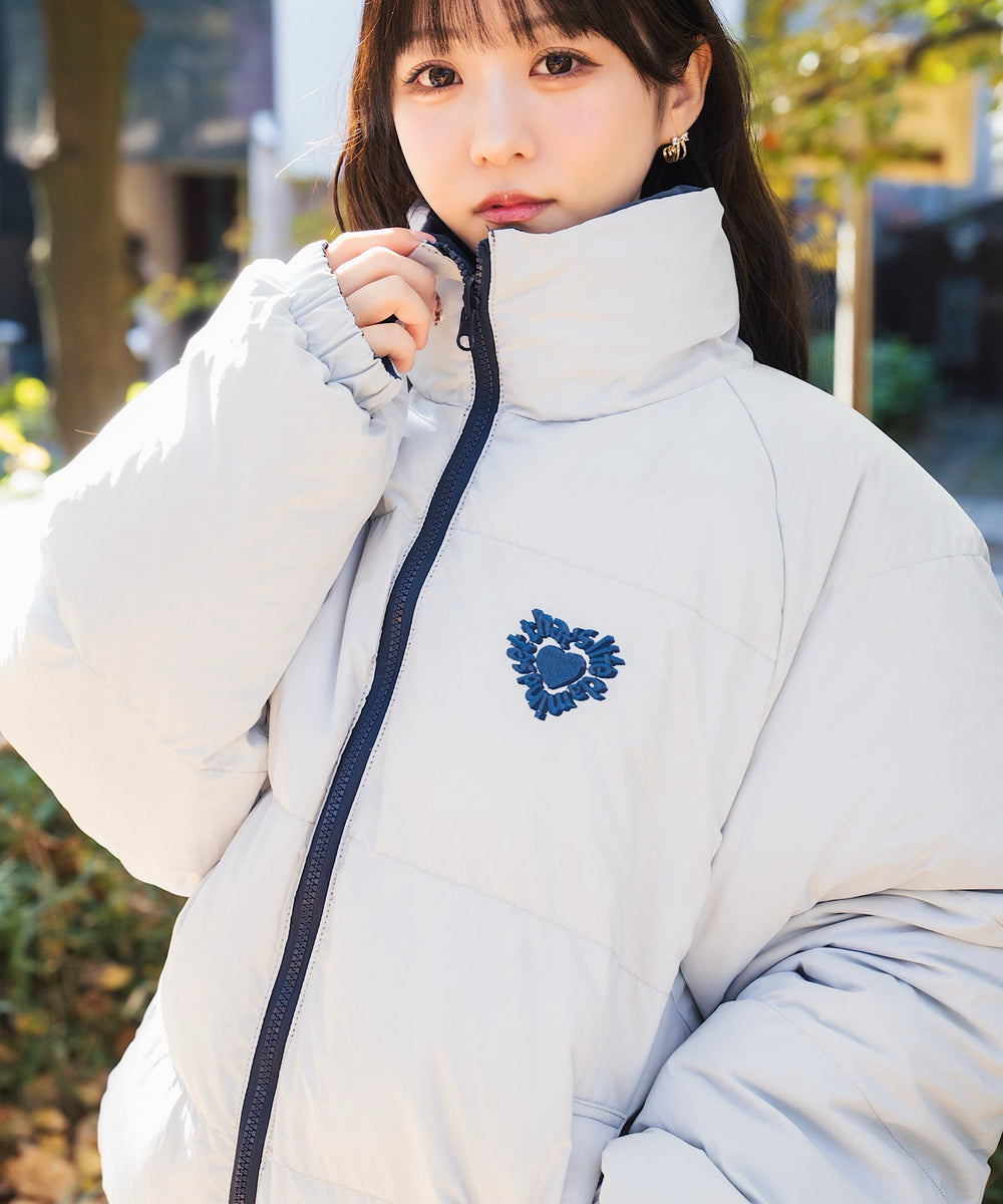 Heart logo Reversible Puffer Jackets