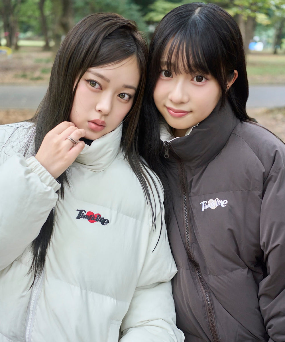 Heart logo Reversible Puffer Jackets