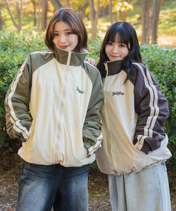 thats lifeナイロンリバーシブルジャケット ハート刺繍付き 2way Reversible Heart logo Nylon / Boa Jackets – That's life