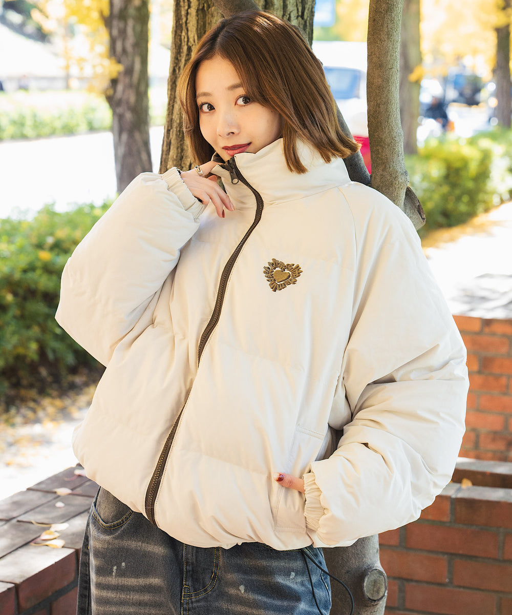 Heart logo Reversible Puffer Jackets