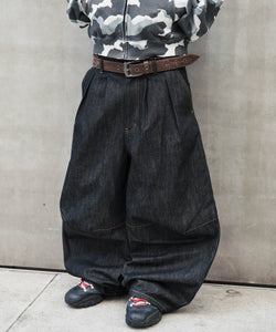 Star Embroidery Tuck Rigid Baggy Denim Pants – That's life online