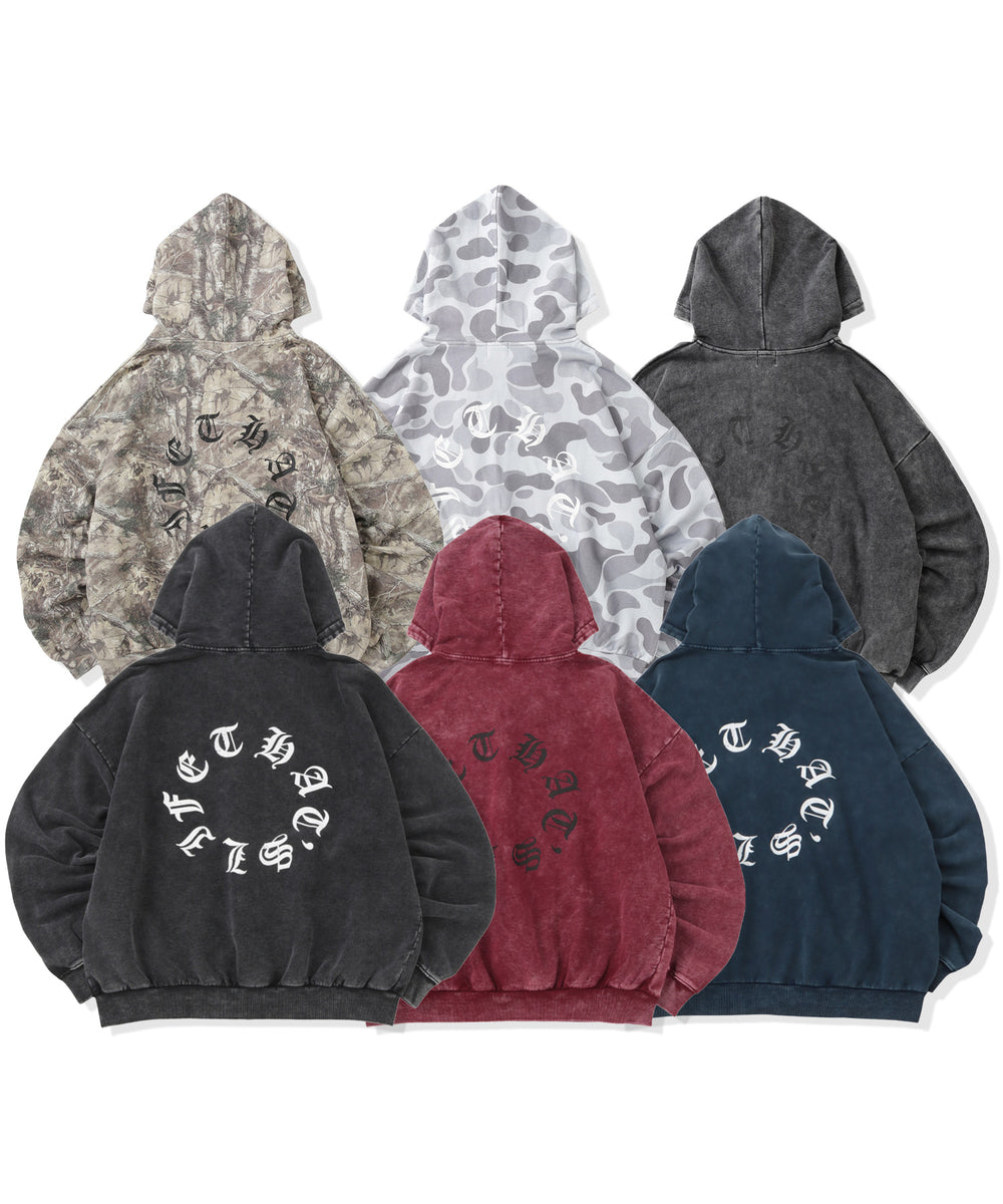 Vintage styles Circle logo zip hoodie