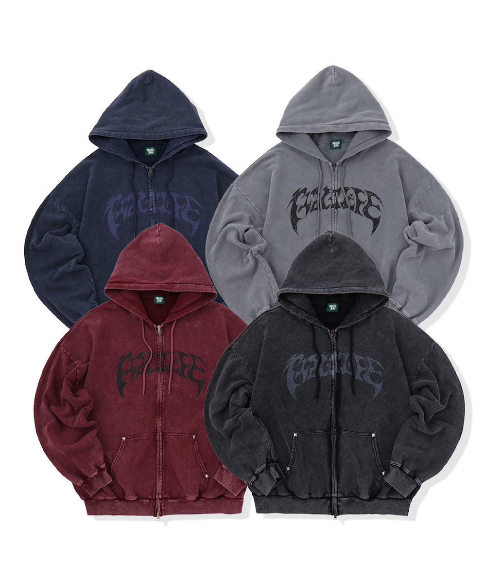 Vintage styles Front logo zip hoodie