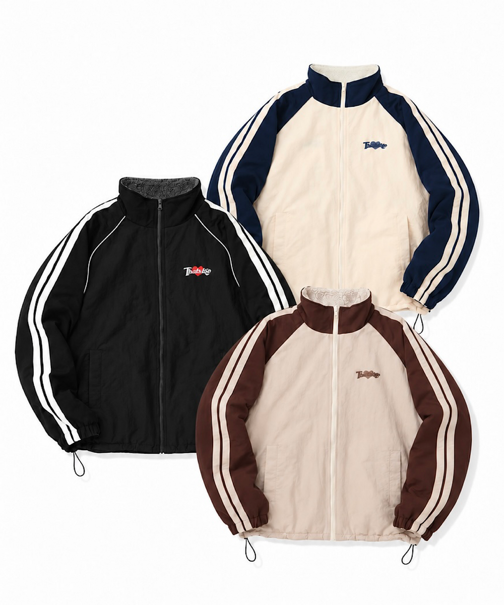 2way Reversible Heart logo Nylon / Boa Jackets