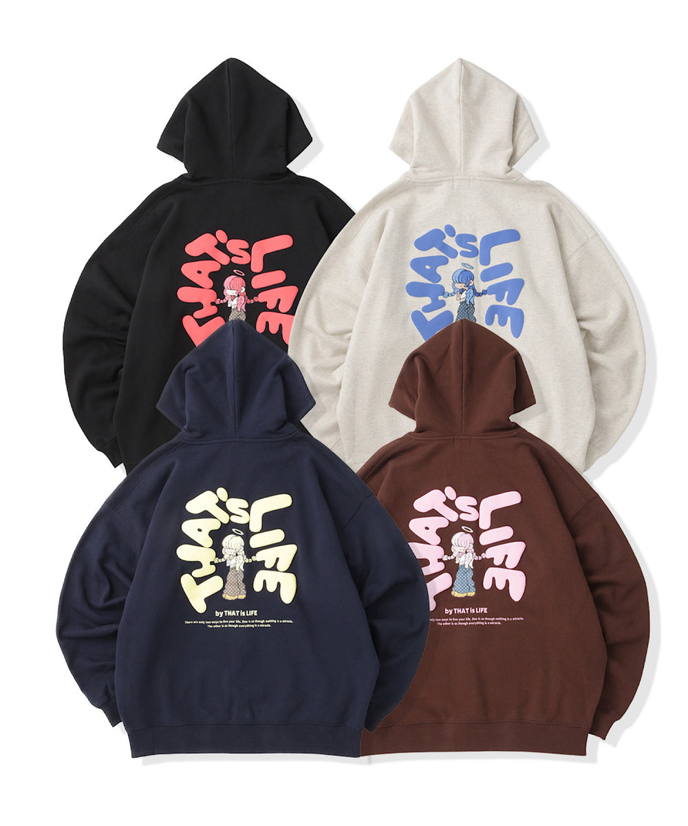 HEAVY WEIGHT 13.0oz "ANGEL GIRL" LOGO ZIP HOODIE
