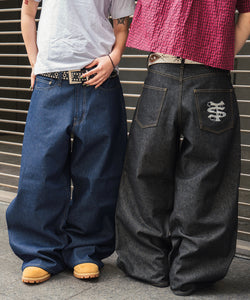 TS logo Rigid Baggy Denim pants