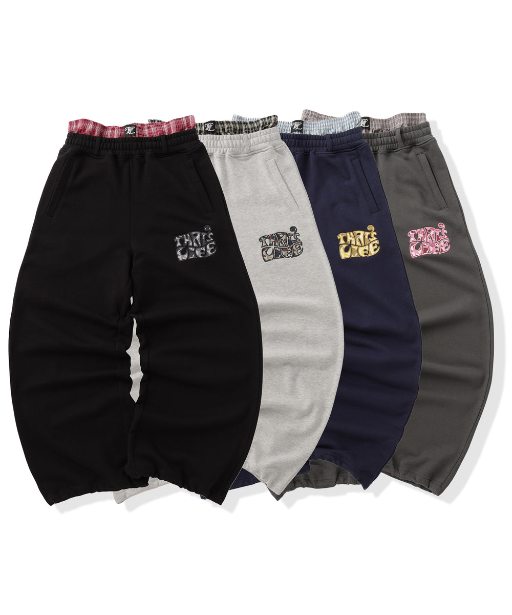Surf Camo logo check layered sweat pants