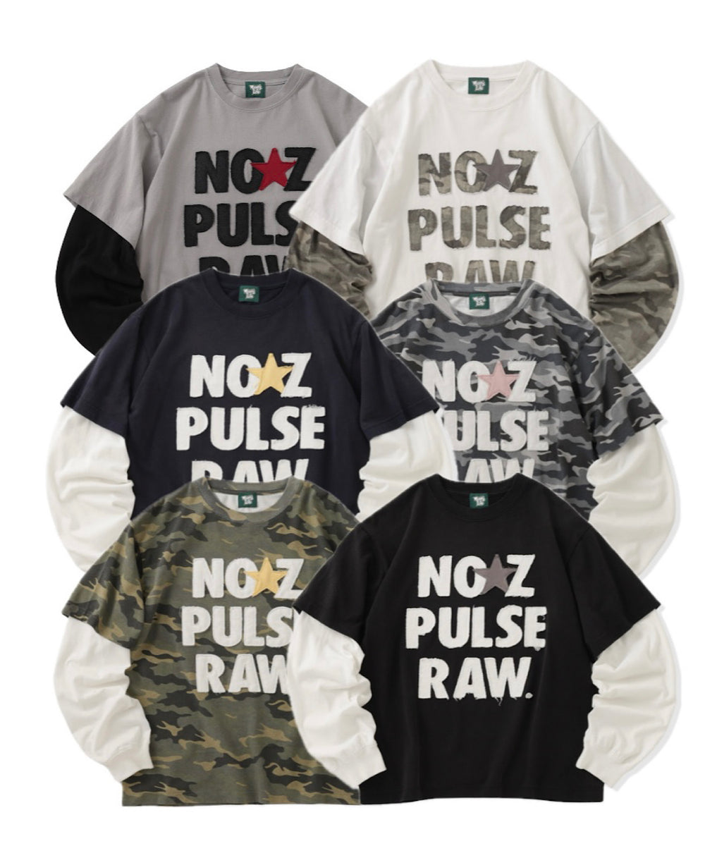 Slogan Patch Work Fake Layered Sleeve