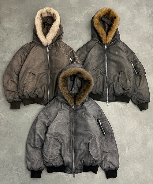 Vintage styles TS logo Nylon fur jacket – That's life online store