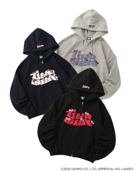 HELLO KITTY × HEAVY That's life ジップパーカー HELLO KITTY × HEAVY WEIGHT 12.0oz FRONT LOGO ZIP HOODIE – That's