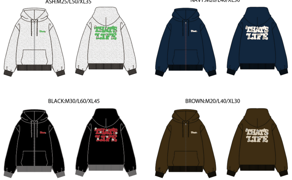 HEAVY WEIGHT 10.0oz FLOWER LOGO ZIP HOODIE free