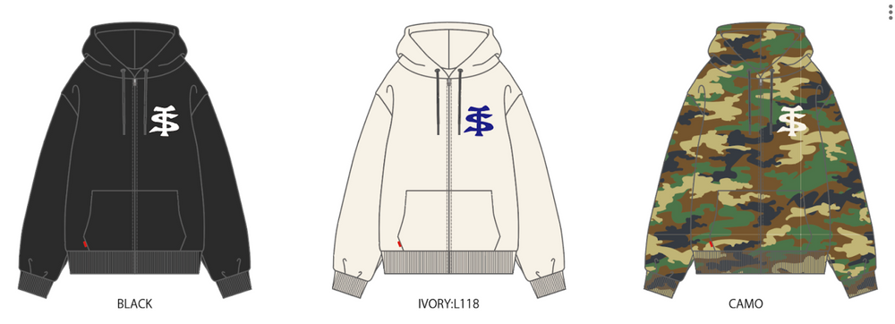 "TS" logo thermal zip hoodie free