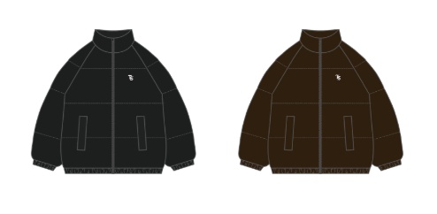 Faux Leather TS logo Washed Puffer Jackets free