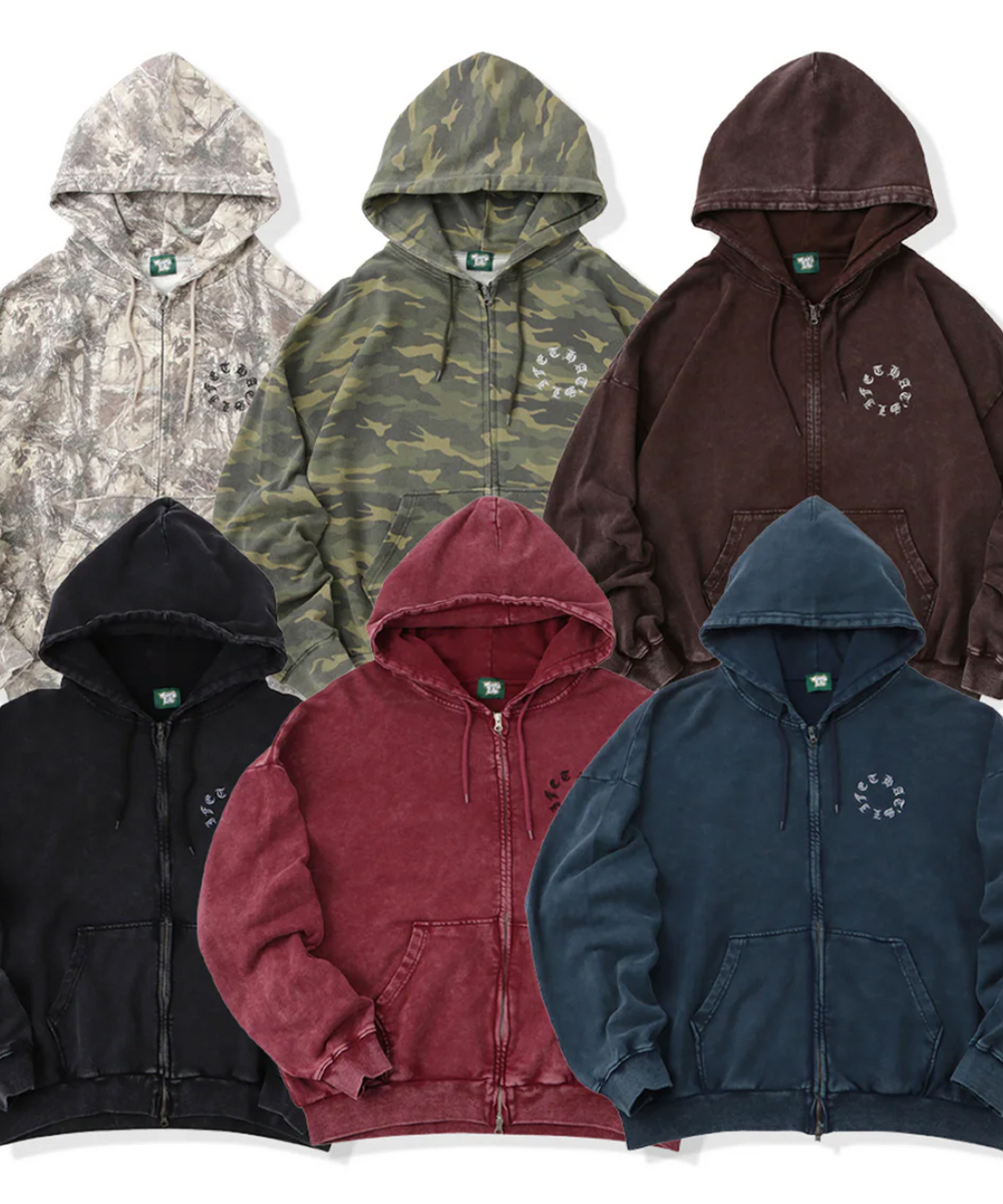Vintage styles Circle logo zip hoodie free