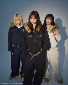 HELLO KITTY × Glitter Embroidery Fur zip hoodie – That's life