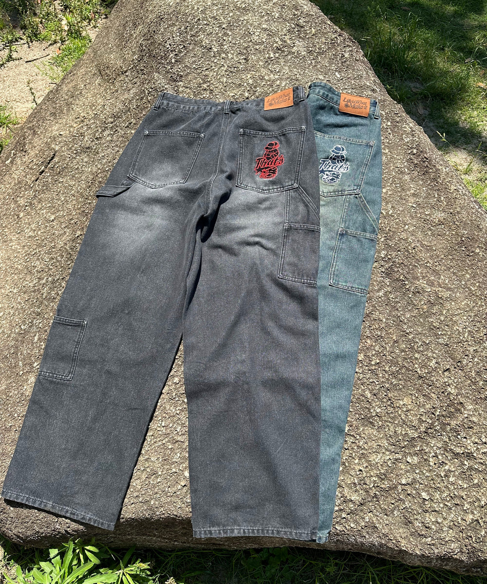 “CAP BOY” logo Original Double Knee Denim free