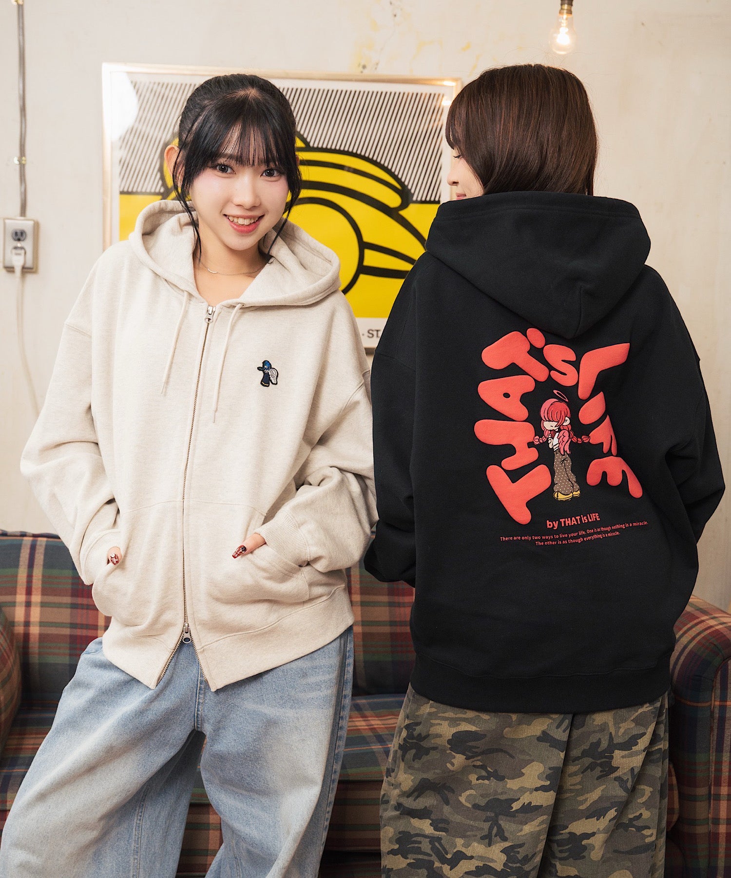 HEAVY WEIGHT 13.0oz "ANGEL GIRL" LOGO ZIP HOODIE