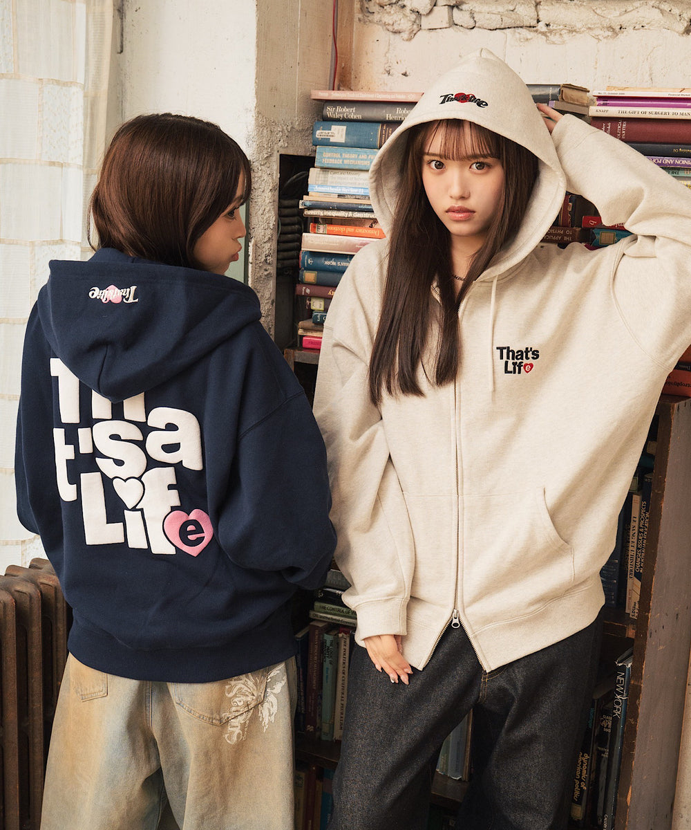 HEAVY WEIGHT 13.0oz “HEARTSTACK” logo zip hoodie