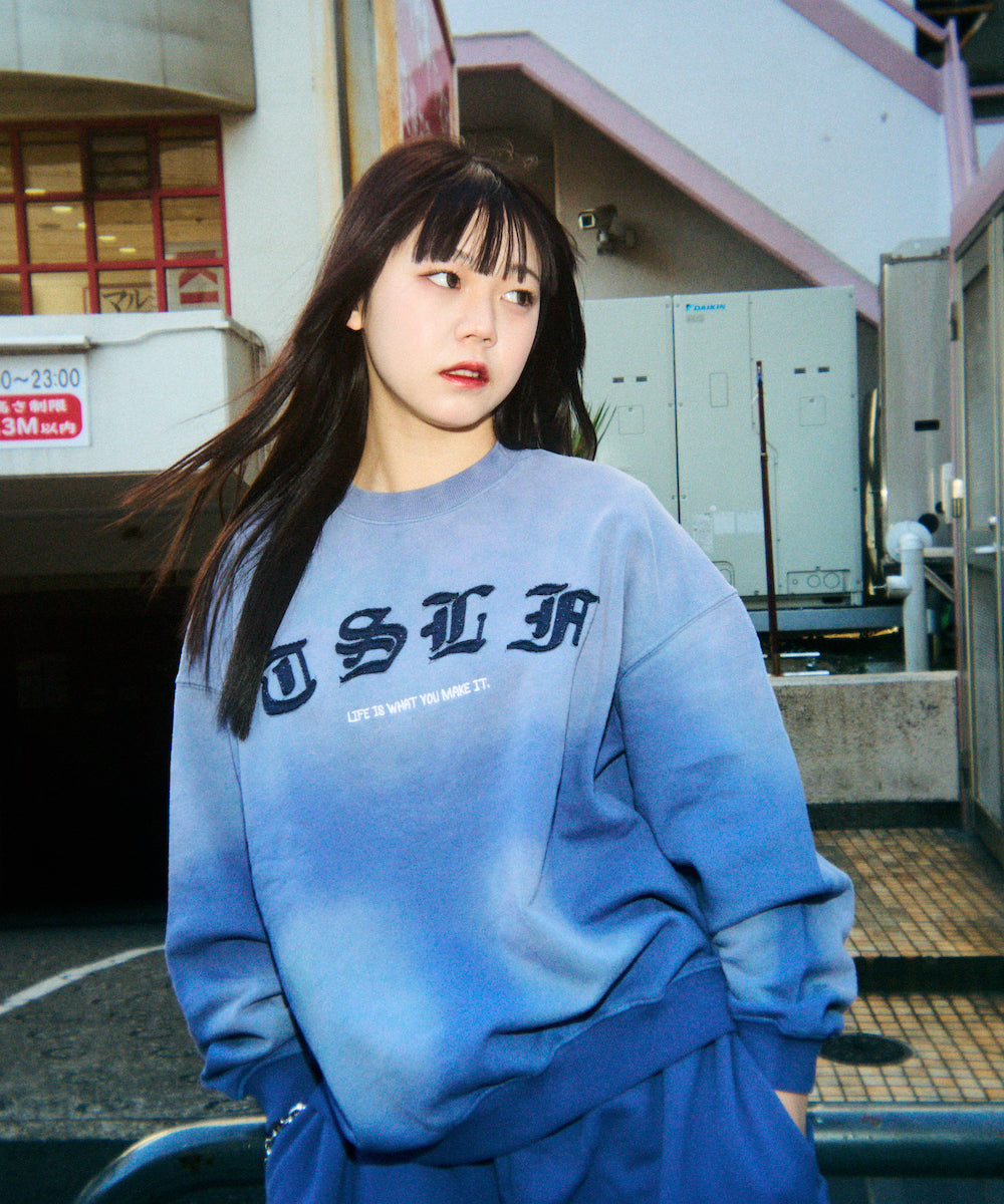 Vintage styles Patch work logo sweat