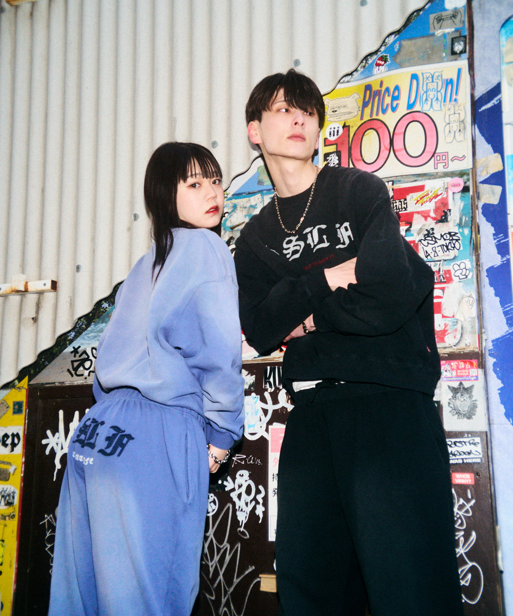 Vintage styles Patch work logo sweat pants