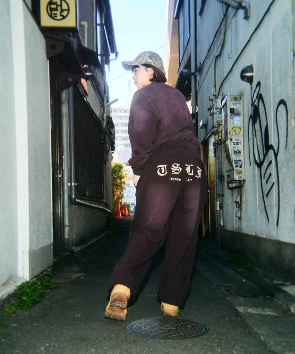 Vintage styles Patch work logo sweat pants