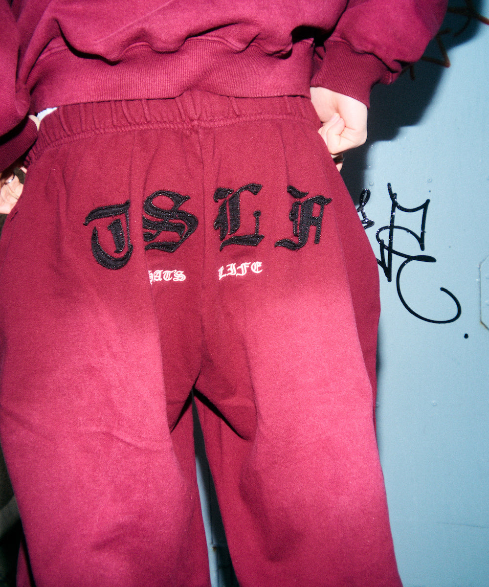 Vintage styles Patch work logo sweat pants