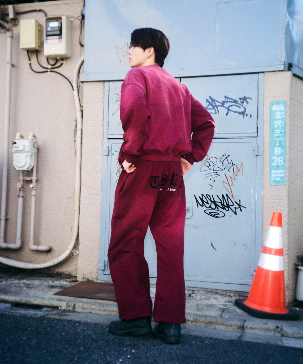 Vintage styles Patch work logo sweat pants