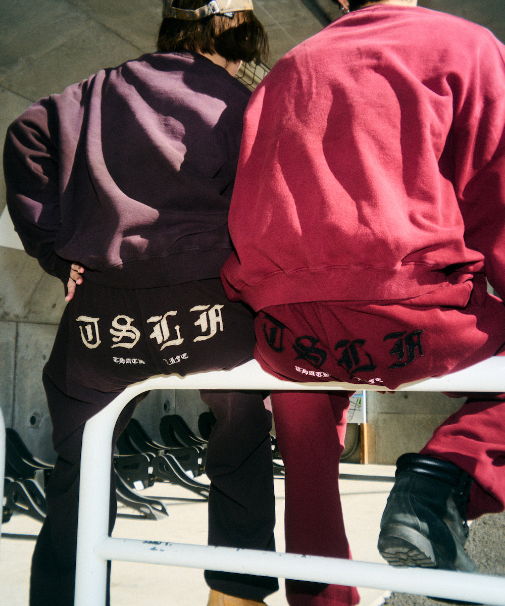 Vintage styles Patch work logo sweat pants