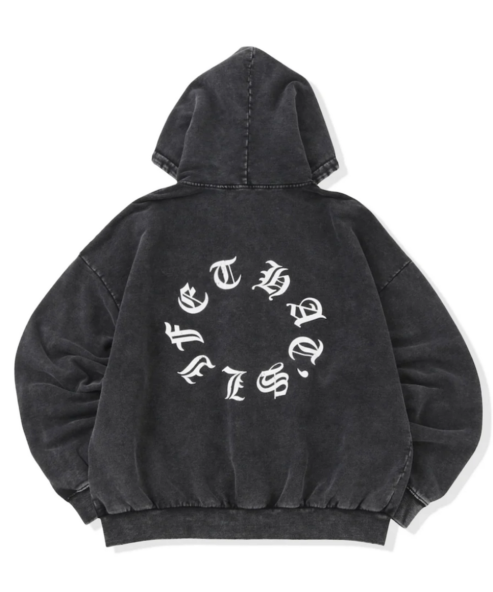 Vintage styles Circle logo zip hoodie