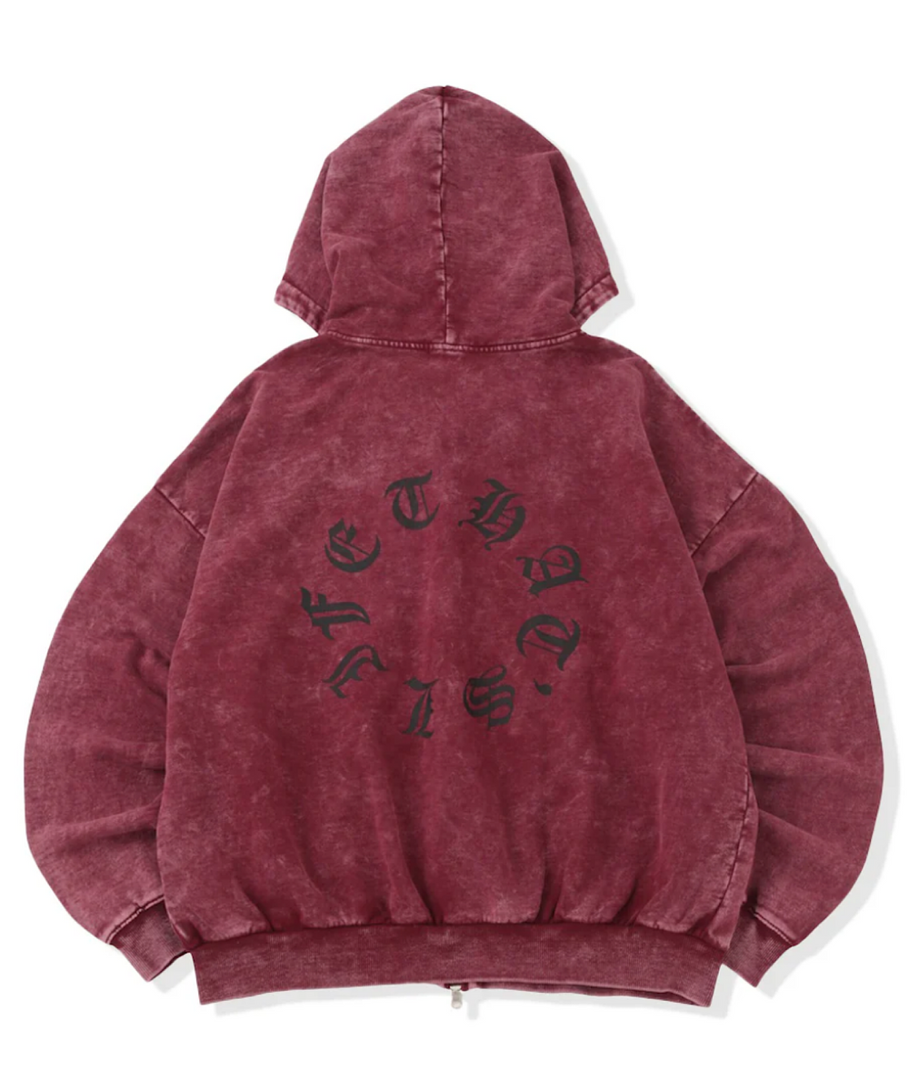 Vintage styles Circle logo zip hoodie