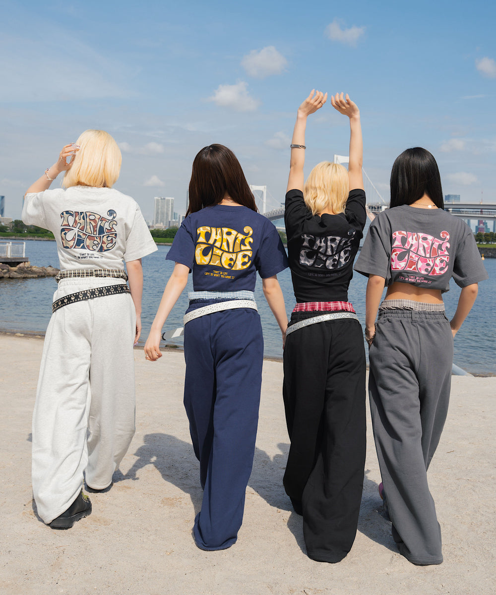 Surf Camo logo check layered sweat pants