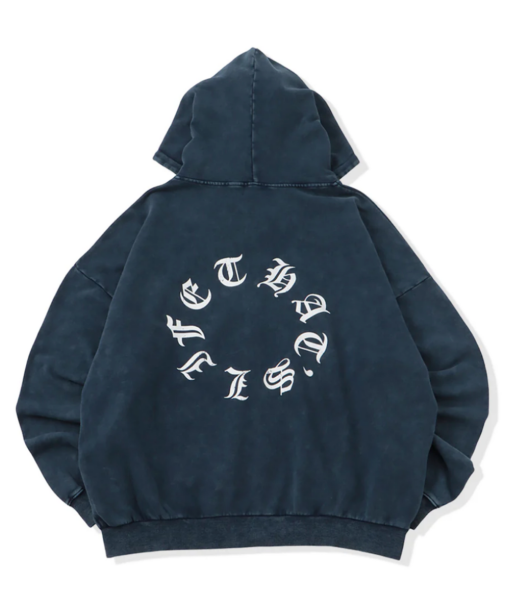 Vintage styles Circle logo zip hoodie
