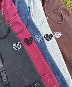 Vintage styles Heart logo zip hoodie – That's life online store