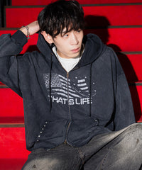 Vintage styles Wave Flag Hoodie - M / Black