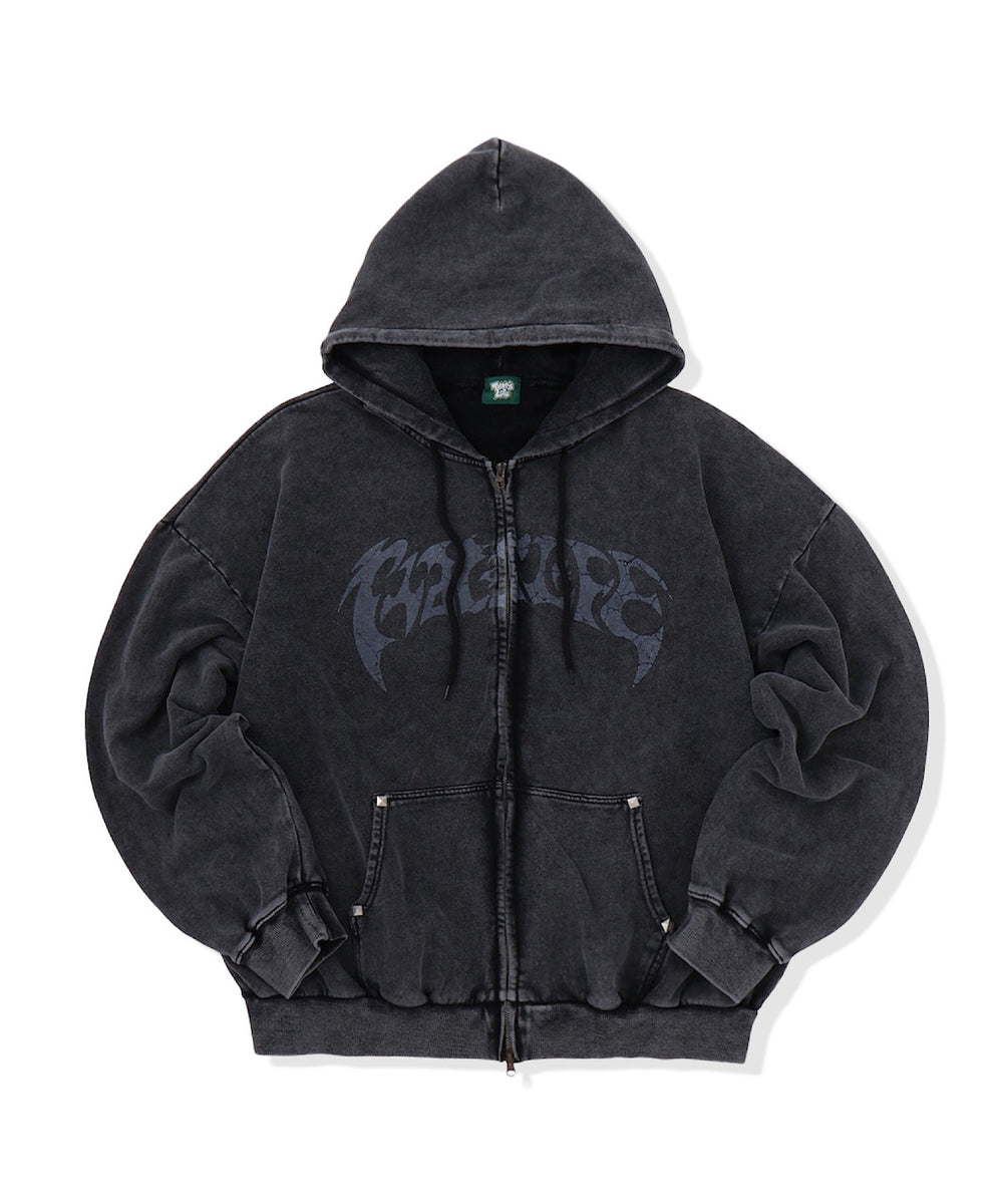Vintage styles Front logo zip hoodie