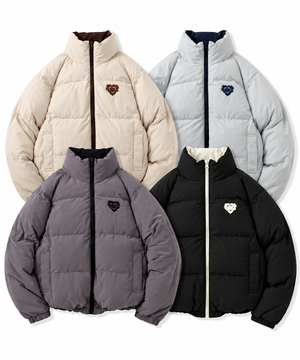Heart logo Reversible Puffer Jackets