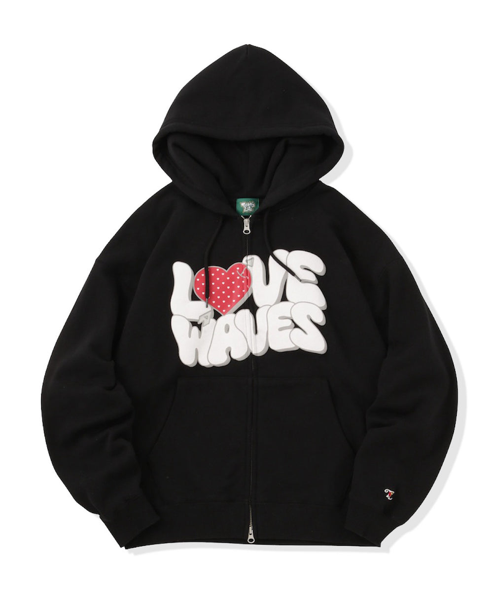 HEAVY WEIGHT 13.0oz "LOVE WAVE" LOGO ZIP HOODIE