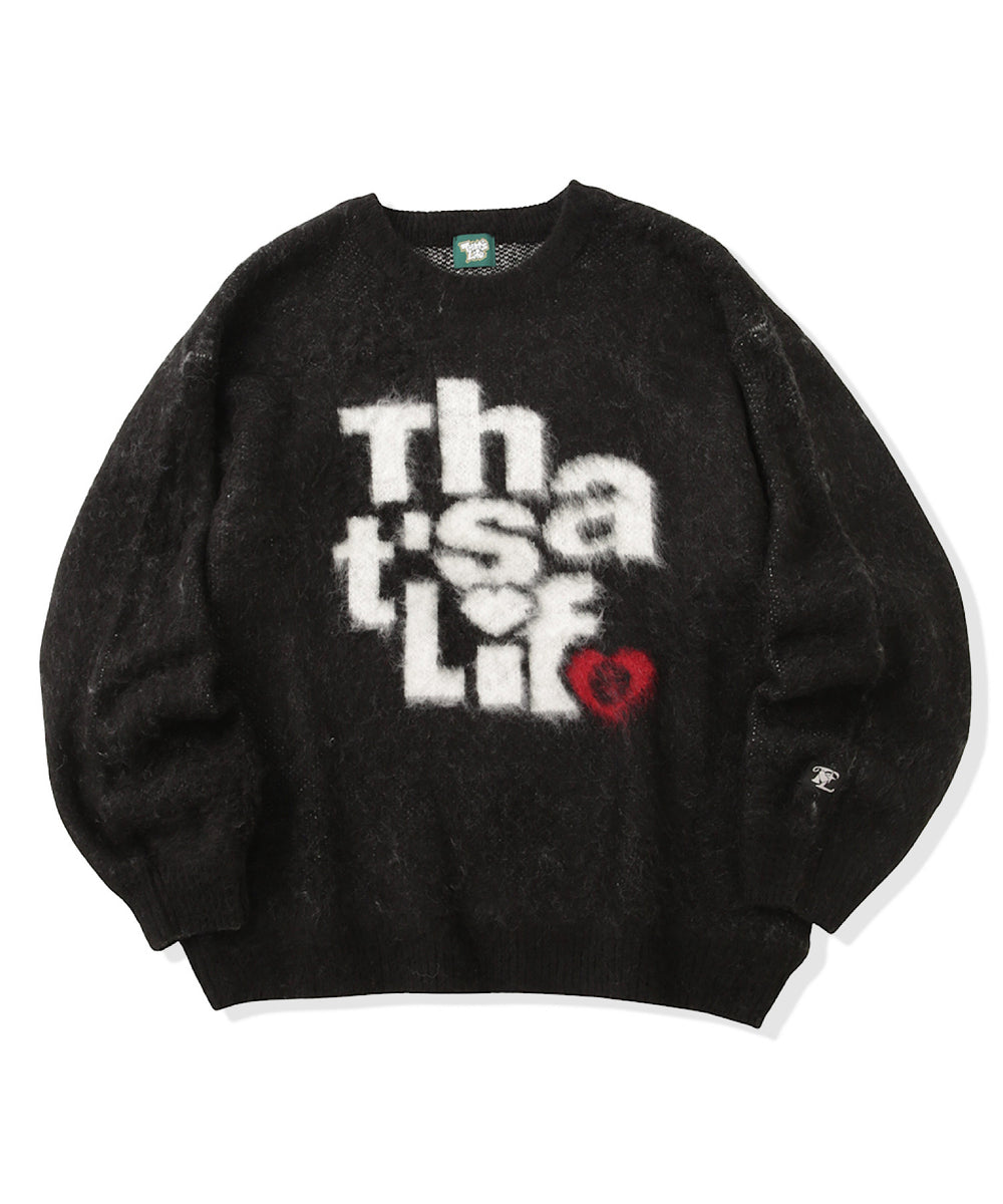 That's life “HEARTSTACK” logo knit