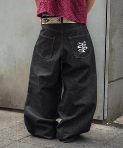 TS logo Rigid Baggy Denim pants
