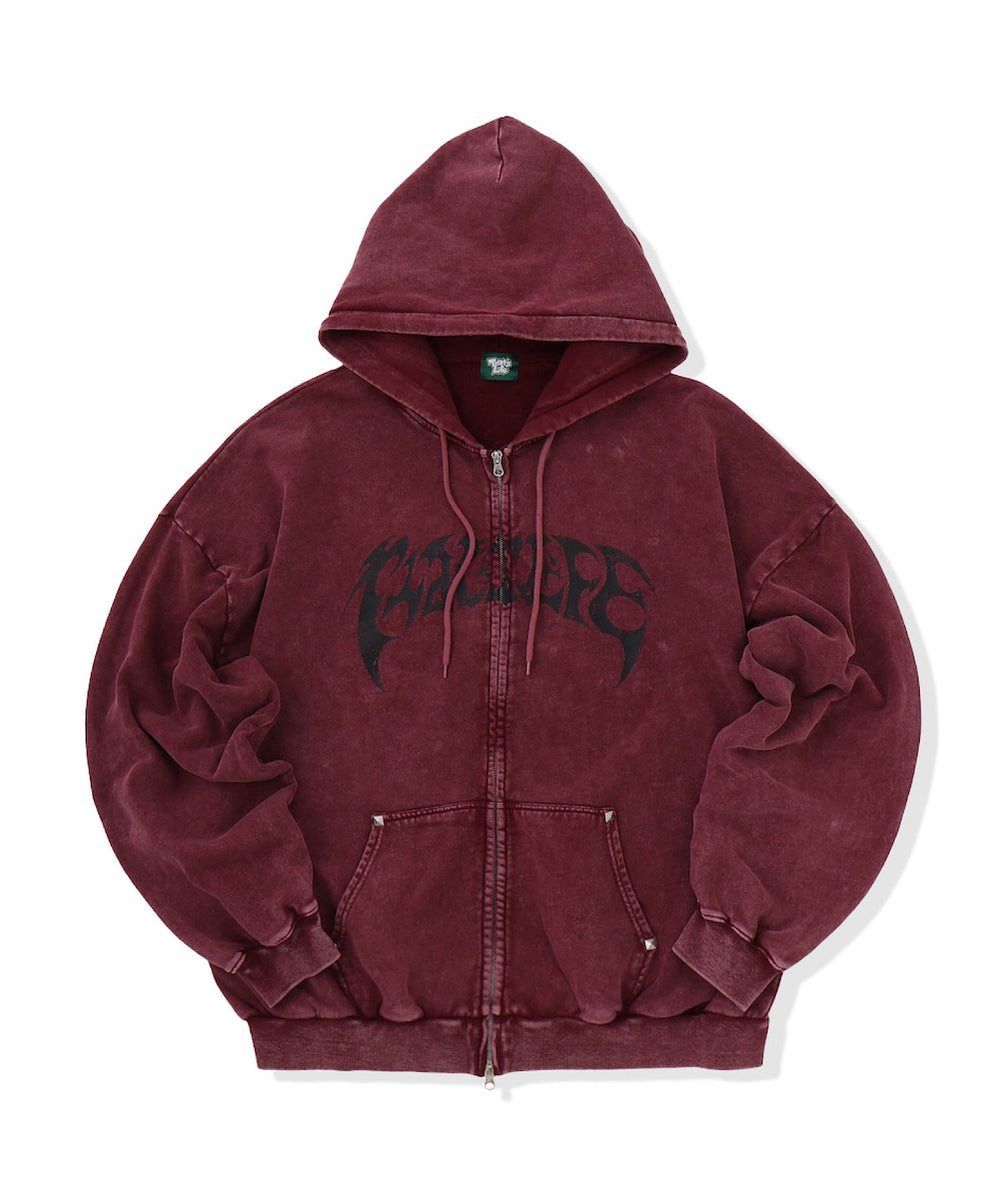 Vintage styles Front logo zip hoodie