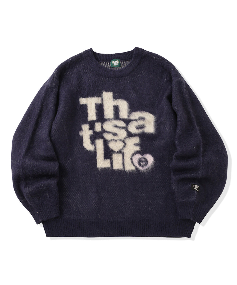 That's life “HEARTSTACK” logo knit