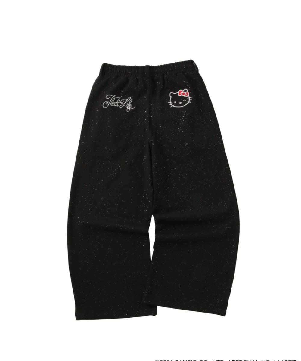 HELLO KITTY × Glitter Embroidery sweat pants