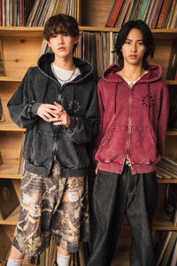 Vintage styles Circle logo zip hoodie – That's life online store