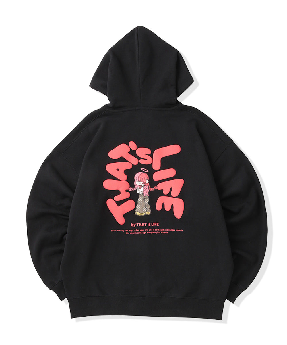 HEAVY WEIGHT 13.0oz "ANGEL GIRL" LOGO ZIP HOODIE