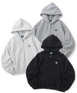 Heart logo Fur zip hoodie – That's life online store