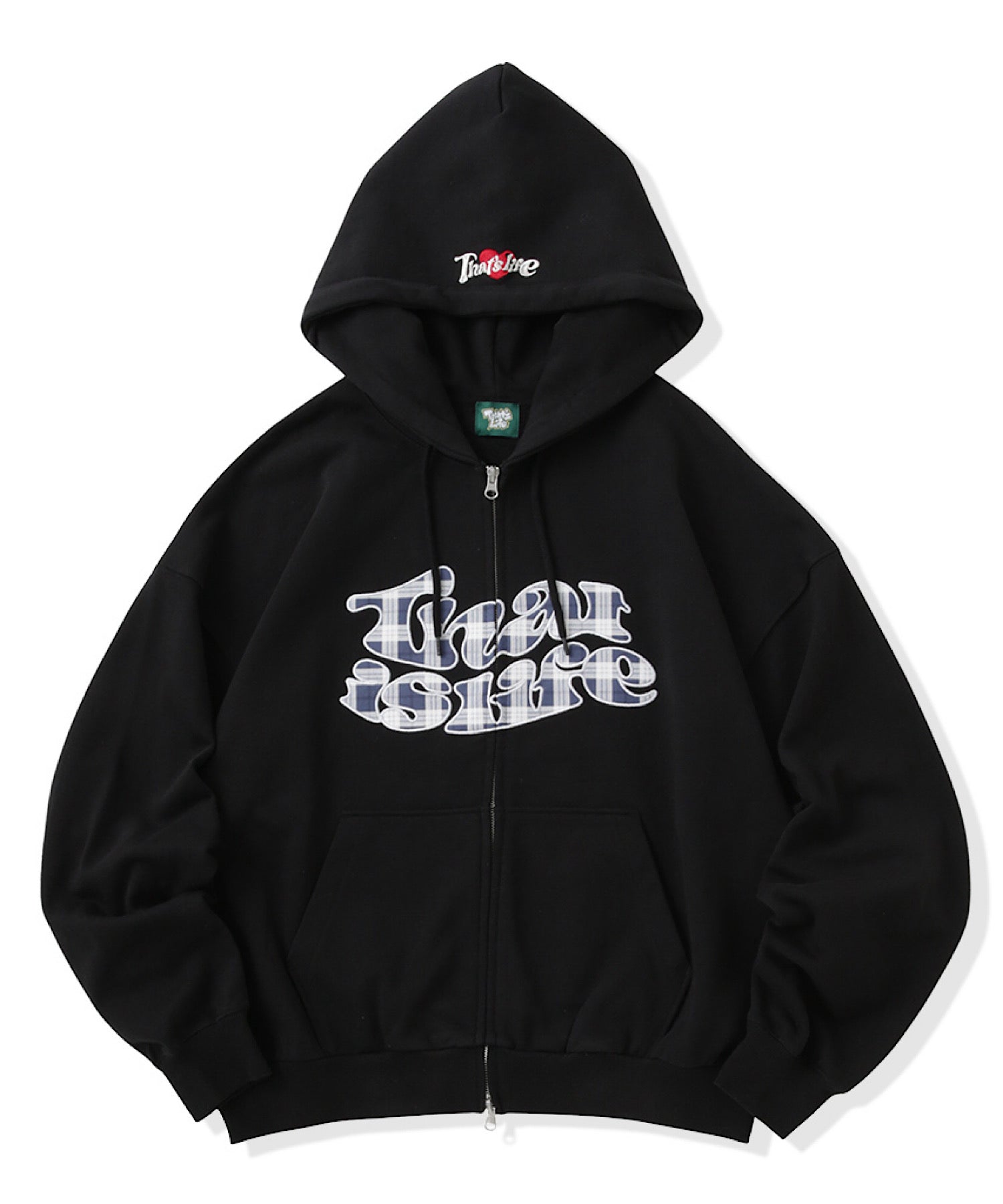 HEAVY WEIGHT 12.0oz FRONT Checked LOGO ZIP HOODIE – That