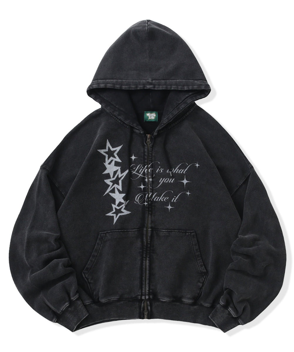 Vintage styles Starfall Script zip hoodie