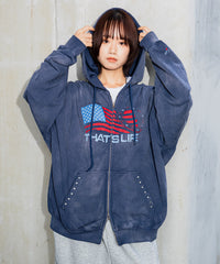 Vintage styles Wave Flag Hoodie - M / Navy
