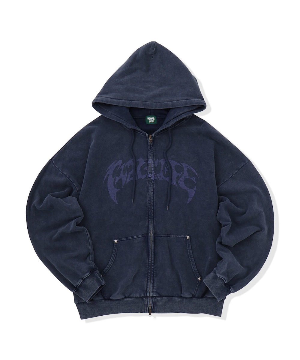 Vintage styles Front logo zip hoodie