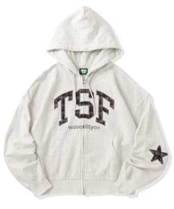 か*の様 ザッツライフ TSF logo Front Checked zip h TSF logo Front Checked zip hoodie – That's life online store